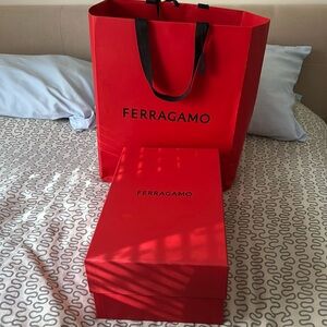Ferragamo empty box with shopping bag